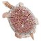 Rose Gold and Silver Turtle Ring with Rubies and Diamonds 1