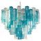 Mid-Century Blue and Clear Murano Glass Tronchi Chandelier, 1970s 1