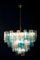 Mid-Century Blue and Clear Murano Glass Tronchi Chandelier, 1970s 9