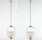 Art Deco Murano Glass and Brass Pendants or Lanterns attributed to Ercole Barovier, 1940s, Set of 2 7