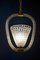 Lampade a sospensione o lanterne Art Déco in vetro di Murano e ottone attribuite a Ercole Barovier, anni '40, set di 2, Immagine 4