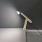 Lámpara de mesa italiana moderna ajustable de metal blanco con pinza, años 80, Imagen 8