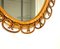 Midcentury Bamboo and Rattan Oval Wall Mirror with Chain, Italy, 1960s, Image 8