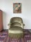 French Green Fringed Slipper Chair 2