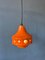 Small Orange Ceramic Pendant Lamp, West Germany, 1970s 2