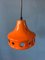 Small Orange Ceramic Pendant Lamp, West Germany, 1970s 6