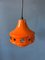 Small Orange Ceramic Pendant Lamp, West Germany, 1970s 5