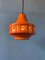 Small Orange Ceramic Pendant Lamp, West Germany, 1970s 4