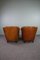 Art Deco Sheep Skin Armchairs with Black Piping, Set of 2 3