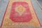 Antique Oushak Distressed Rug in Coral Red, 1900 2