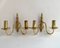 Wall Sconces in Gilt Brass from Massive Lighting, Belgium, 1980s, Set of 2 3