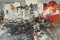 Nils Böcklin, Composition, Oil on Board, 1960s, Framed, Image 1