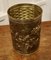 Arts and Crafts Waste Paper Basket in Embossed Brass, 1930s 5
