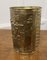 Arts and Crafts Waste Paper Basket in Embossed Brass, 1930s 1