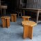 Solid Pine Stools by Roland Haeusler for the Regain Group, 1960, Set of 4 3