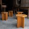 Solid Pine Stools by Roland Haeusler for the Regain Group, 1960, Set of 4 1