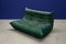 Bottle Green Velvet Togo 2-Seat Sofa by Michel Ducaroy for Ligne Roset 5