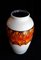 Jarrón alemán vintage de cerámica en Course Glaze naranja y marrón, años 70, Imagen 2