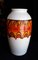 Jarrón alemán vintage de cerámica en Course Glaze naranja y marrón, años 70, Imagen 1