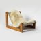 Belgian Brutalist Sling Lounge Chair in Pine and Sheepskin, 1970s 1