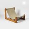 Belgian Brutalist Sling Lounge Chair in Pine and Sheepskin, 1970s 2