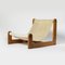 Belgian Brutalist Sling Lounge Chair in Pine and Sheepskin, 1970s 4