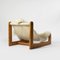 Belgian Brutalist Sling Lounge Chair in Pine and Sheepskin, 1970s 6