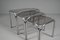 Tavolini ad incastro vintage in vetro fumé e metallo cromato, anni '70, set di 4, Immagine 10