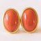 Vintage Clip Earrings in 18 Karat Yellow Gold with Orange Coral, 1950s-1960s, Set of 2 1