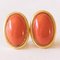 Vintage Clip Earrings in 18 Karat Yellow Gold with Orange Coral, 1950s-1960s, Set of 2, Image 1