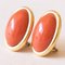 Vintage Clip Earrings in 18 Karat Yellow Gold with Orange Coral, 1950s-1960s, Set of 2 6