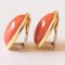 Vintage Clip Earrings in 18 Karat Yellow Gold with Orange Coral, 1950s-1960s, Set of 2 2