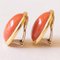 Vintage Clip Earrings in 18 Karat Yellow Gold with Orange Coral, 1950s-1960s, Set of 2, Image 2