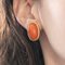 Aretes de clip vintage de oro amarillo de 18 kt con coral naranja, años 50-60. Juego de 2, Imagen 4