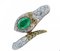 Schlangenarmband aus Roségold & Silber mit Smaragden, Steinen und Diamanten, 1950er 2
