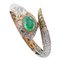 Schlangenarmband aus Roségold & Silber mit Smaragden, Steinen und Diamanten, 1950er 1