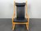 Swing Rocking Chair in Beech Wood and Dark Blue Leather by Hans Olsen for Juul Kristensen, Denmark, 1970s 3