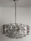 Large Mid-Century German Crystal & Chromed Metal Pendant Light from Kinkeldey, 1970s, Image 4