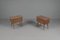 Tables de Chevet Mid-Century avec Plateau en Verre, Set de 2 2