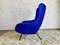 Blauer Mid-Century Sessel, 1950er 4