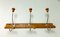 French Wood and Metal Wall Mounted Coat Rack, 1950s 10