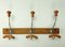 French Wood and Metal Wall Mounted Coat Rack, 1950s 2