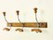 French Wood and Metal Wall Mounted Coat Rack, 1950s 1