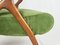 Fauteuils Inclinables Verts et Bleus en Velours d'Eau et Bois, 1950s, Set de 2 10