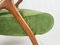 Green & Blue Water Velvet and Wood Reclining Armchairs, 1950s, Set of 2 10