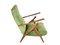 Fauteuils Inclinables Verts et Bleus en Velours d'Eau et Bois, 1950s, Set de 2 8