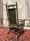 Rocking Chair Vintage en Cuir Vert Foncé 4