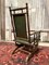 Vintage Leather Rocking Chair in Dark Green 4