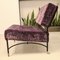Vintage Purple Velvet armchair in Black Rod Frame and Brass Finials from Poltrona, 1950s, Image 5