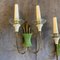 Mid-Century Italian Modern Brass, Green Metal and Glass Wall Sconces by Pietro Chiesa, 1950s, Set of 2, Image 7